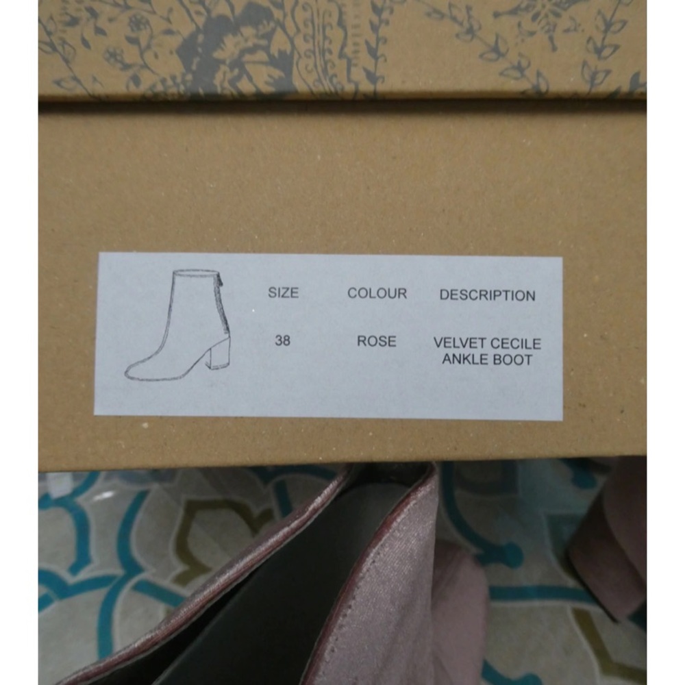 Free People Velvet Cecile Bootie Rose Ankle Boots - Picture 10 of 11
